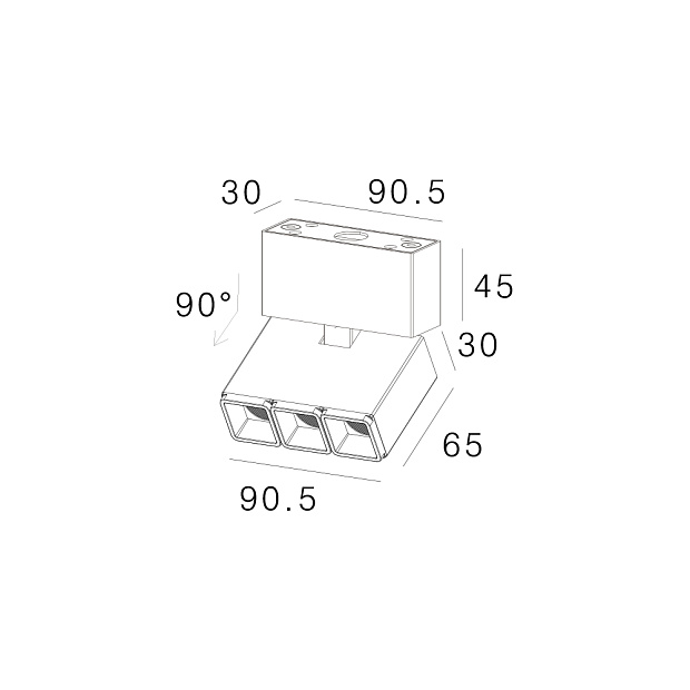 Skarlat  RSLC78025 3×2W BK 4000K