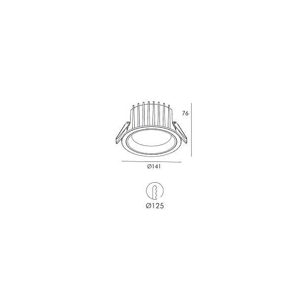 Skarlat RDL73028-5 24W BK 4000K