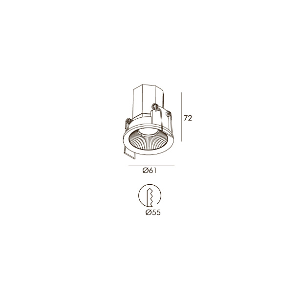 Skarlat RFL76086 7W WH+BK 4000K