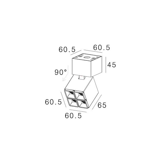 Skarlat  RSLC78026 4×2W BK 3000K